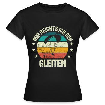 Gleitschirmfliegen Gleiten Paragleiten Gleitsegeln - Frauen T-Shirt - Schwarz - Vorne - AI Model Female 172 dark (172cm)