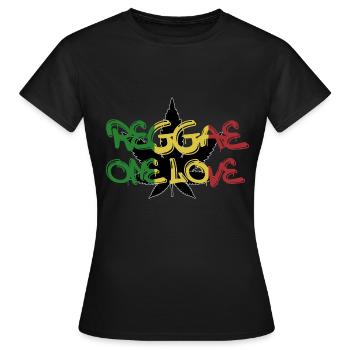Reggae - T-shirt Femme - noir - Devant - AI Model Female 172 dark (172cm)