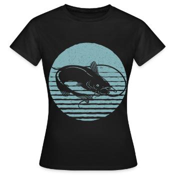 Retro Wels Vintage Wels - Frauen T-Shirt - Schwarz - Vorne - AI Model Female 172 dark (172cm)