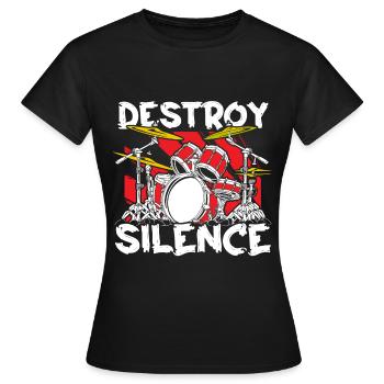 Batteur batteur Drumsticks - T-shirt Femme - noir - Devant - AI Model Female 172 dark (172cm)