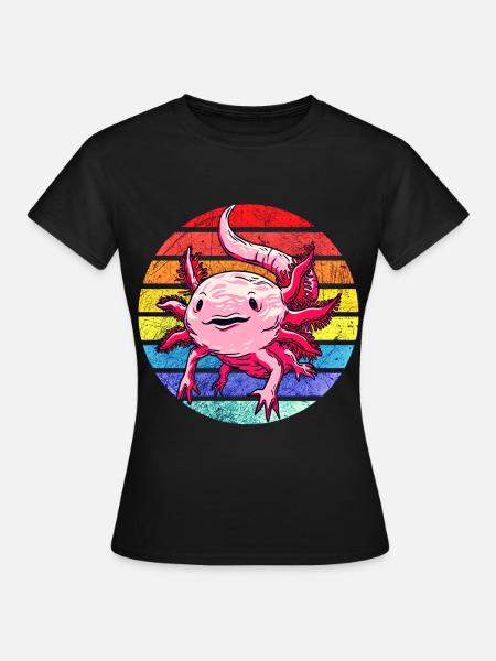 Axolotl. Retro Axolotl. Lustiges Axolotl - Frauen T-Shirt - Schwarz