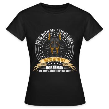 Amateurs de chiens de garde Doberman - T-shirt Femme - noir - Devant - AI Model Female 172 dark (172cm)