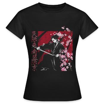 Fleur de cerisier - T-shirt Femme - noir - Devant - AI Model Female 172 dark (172cm)