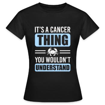Superstition de l’astrologie du cancer - T-shirt Femme - noir - Devant - AI Model Female 172 dark (172cm)