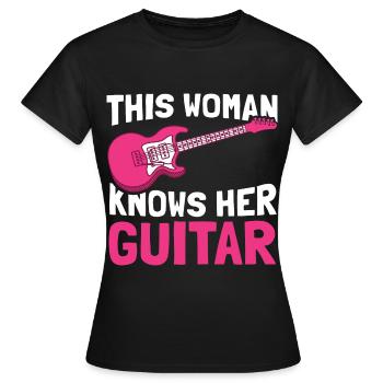 Guitare électrique Guitare électrique Guitariste Guitare - T-shirt Femme - noir - Devant - AI Model Female 172 dark (172cm)