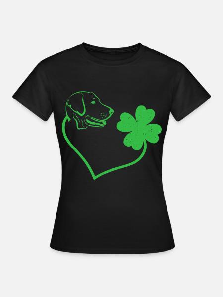 Labradorhund Kleeblatt Glücksbringer Liebe - Frauen T-Shirt - Schwarz