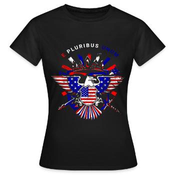 A beautiful American eagle design - Women's T-Shirt - black - Front - AI Model Female 172 dark (172cm)