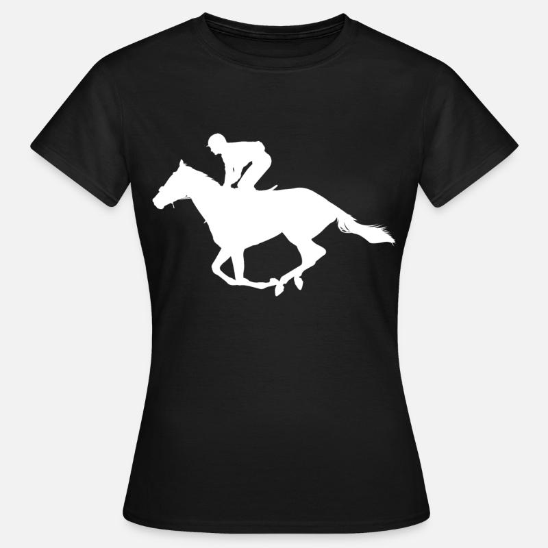 Equestrian Horse Riding Jagdreiten Springreiten - Dame-T-shirt - sort