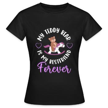 Teddy Kind Süß Stofftier - Frauen T-Shirt - Schwarz - Vorne - AI Model Female 172 dark (172cm)