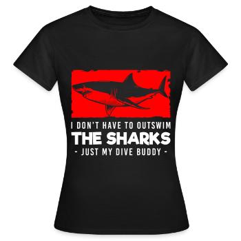 Requin Voile Tigre Requin - T-shirt Femme - noir - Devant - AI Model Female 172 dark (172cm)