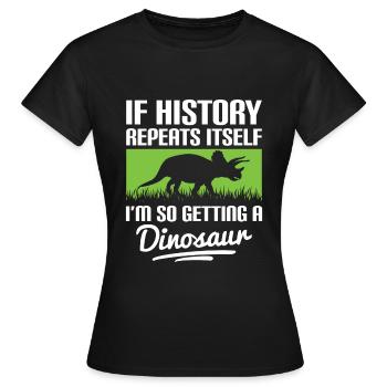 T-Rex Fleischfresser Raptor - Frauen T-Shirt - Schwarz - Vorne - AI Model Female 172 dark (172cm)