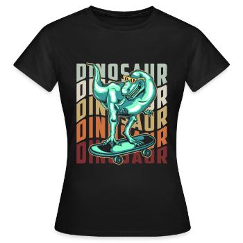 T-Rex Tyrannosaurus Fleischfresser - Frauen T-Shirt - Schwarz - Vorne - AI Model Female 172 dark (172cm)
