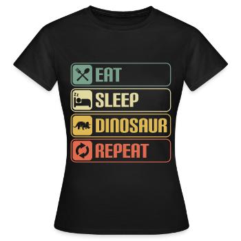 Dino Stegosaurus Fleischfresser Pflanzenfresser - Frauen T-Shirt - Schwarz - Vorne - AI Model Female 172 dark (172cm)