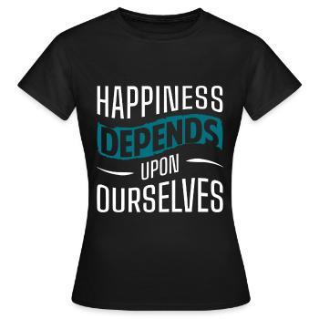 Cloverleaf Joie Amour Optimisme - T-shirt Femme - noir - Devant - AI Model Female 172 dark (172cm)