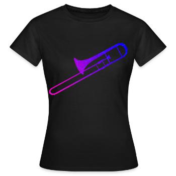 Trombone Brass Band Brass Instrument - T-shirt Femme - noir - Devant - AI Model Female 172 dark (172cm)