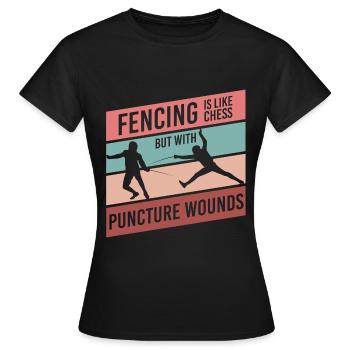 Sport Duell Kämpfer Sportfechten - Frauen T-Shirt - Schwarz - Vorne - AI Model Female 172 dark (172cm)