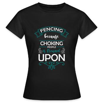 Combattant à l’épée de sport - T-shirt Femme - noir - Devant - AI Model Female 172 dark (172cm)
