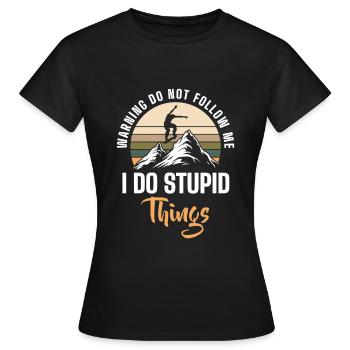 Idiot Funny Party - Women's T-Shirt - black - Front - AI Model Female 172 dark (172cm)