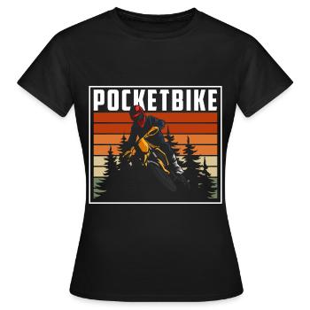 Pocketbike Biker Zweirad Matsch - Frauen T-Shirt - Schwarz - Vorne - AI Model Female 172 dark (172cm)