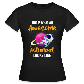 Space Space Spaceship Planet - T-shirt Femme - noir - Devant - AI Model Female 172 dark (172cm)