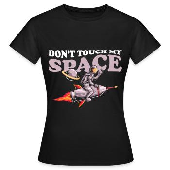 Space Shuttle Schwerelos Sterne Spaceman - Frauen T-Shirt - Schwarz - Vorne - AI Model Female 172 dark (172cm)