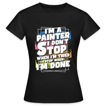 Maler Lackierer Renovieren Malermeister - Frauen T-Shirt - Schwarz - Vorne - AI Model Female 172 dark (172cm)