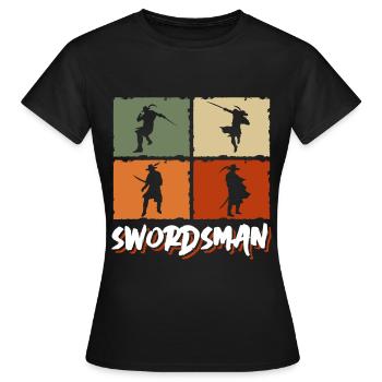 Combat à l’épée - T-shirt Femme - noir - Devant - AI Model Female 172 dark (172cm)