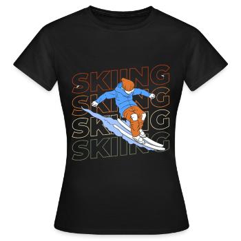 Ski Alpes Sport Piste de ski - T-shirt Femme - noir - Devant - AI Model Female 172 dark (172cm)
