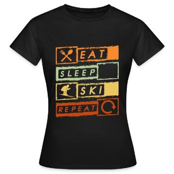 Skiing Pistensau Downhill - Women's T-Shirt - black - Front - AI Model Female 172 dark (172cm)