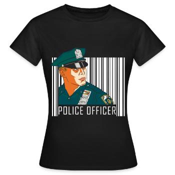 Polizist Tatort Kriminalität Uniform - Frauen T-Shirt - Schwarz - Vorne - AI Model Female 172 dark (172cm)