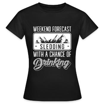 Diapositives de Noël sportives - T-shirt Femme - noir - Devant - AI Model Female 172 dark (172cm)