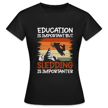 Sledge Winter Sports - Women's T-Shirt - black - Front - AI Model Female 172 dark (172cm)