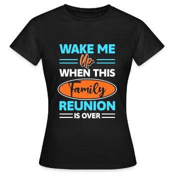 Regroupement familial Fête des membres de la famille - T-shirt Femme - noir - Devant - AI Model Female 172 dark (172cm)