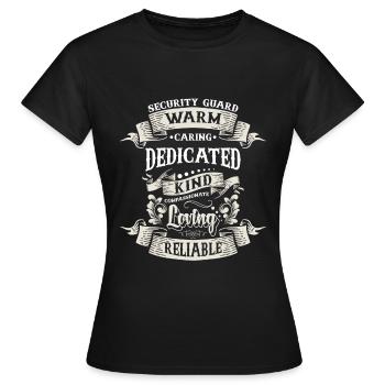 Security guard Security officer Bouncer Guard - Women's T-Shirt - black - Front - AI Model Female 172 dark (172cm)