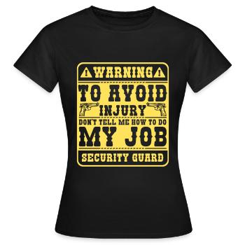 Videur professionnel des services de sécurité - T-shirt Femme - noir - Devant - AI Model Female 172 dark (172cm)