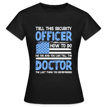 Service de protection des agents de sécurité - T-shirt Femme - noir - Devant - AI Model Female 172 dark (172cm)