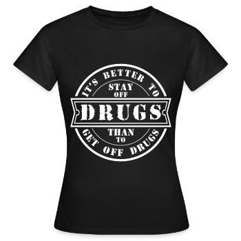 Retrait Clean Straight Edge contre les drogues - T-shirt Femme - noir - Devant - AI Model Female 172 dark (172cm)