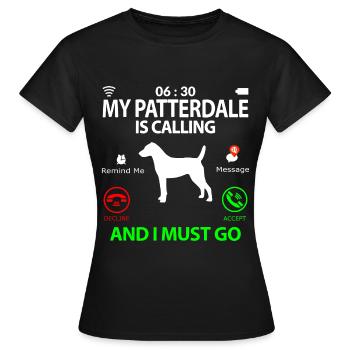 Patterdale Terrier dit drôle d’humour drôle - T-shirt Femme - noir - Devant - AI Model Female 172 dark (172cm)
