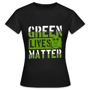 Extraterrestrial invasion science fiction - Women's T-Shirt - black - Front - AI Model Female 172 dark (172cm)