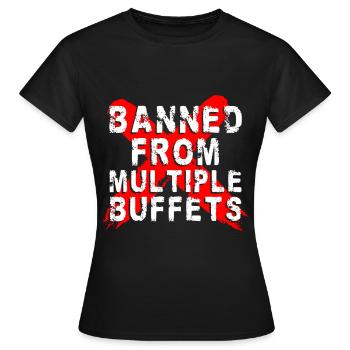 Menu buffet Traiteur Spécialités - T-shirt Femme - noir - Devant - AI Model Female 172 dark (172cm)