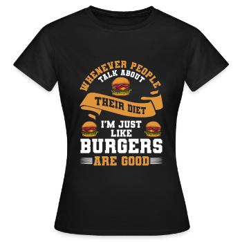 Essen Speisen Verpflegung Vielesser - Frauen T-Shirt - Schwarz - Vorne - AI Model Female 172 dark (172cm)