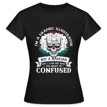 Designerin Grafik Grafiker - Frauen T-Shirt - Schwarz - Vorne - AI Model Female 172 dark (172cm)
