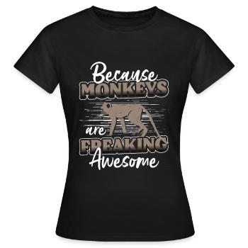 Affe Affig Menschenaffe Albern - Frauen T-Shirt - Schwarz - Vorne - AI Model Female 172 dark (172cm)