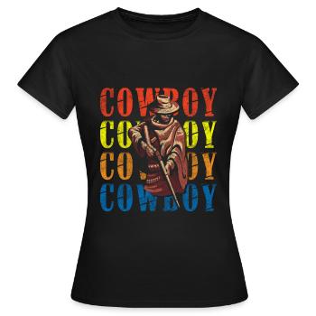 Cowboy Rodeo Dressur Lasso - Frauen T-Shirt - Schwarz - Vorne - AI Model Female 172 dark (172cm)