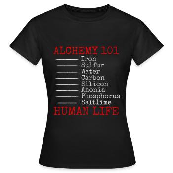 Potions d’alchimie Symbole Sorcellerie - T-shirt Femme - noir - Devant - AI Model Female 172 dark (172cm)