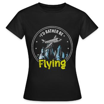 Flugzeug Flugplatz Flugsport Segelflieger - Frauen T-Shirt - Schwarz - Vorne - AI Model Female 172 dark (172cm)