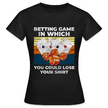 Kartenspiel Glücksspiel Blackjack Herz - Frauen T-Shirt - Schwarz - Vorne - AI Model Female 172 dark (172cm)