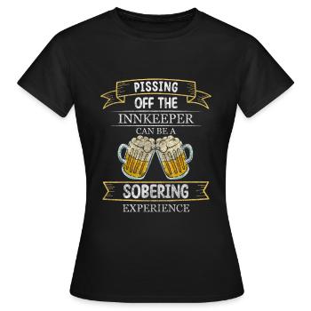 Restaurant Beer Smoking - Women's T-Shirt - black - Front - AI Model Female 172 dark (172cm)