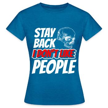 Sarcasme gens Misanthrope Rejet - T-shirt Femme - bleu saphir antique chiné - Devant - AI Model Female 172 dark (172cm)