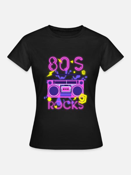 80er Musik - Frauen T-Shirt - Schwarz